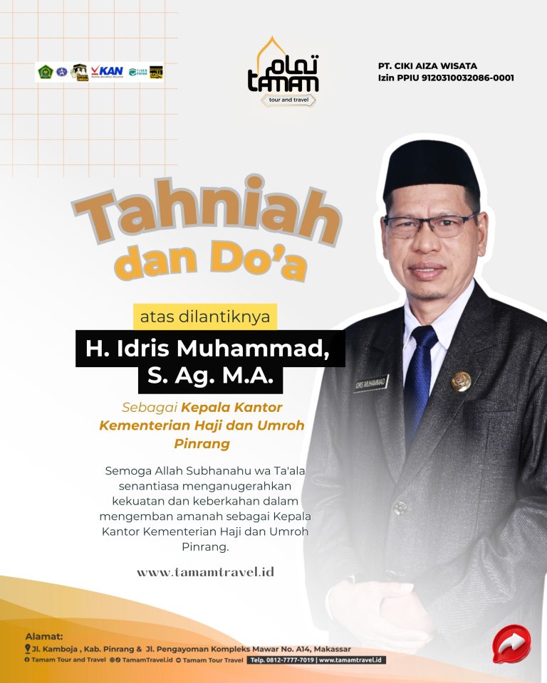 Tamam Travel Sampaikan Tahniah atas Pelantikan Pimpinan Baru Kementerian Haji dan Umrah Sulsel dan Pinrang