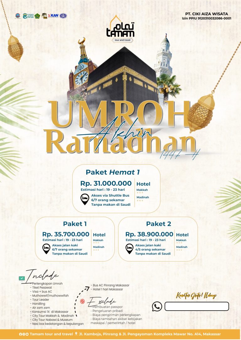 Raih Lailatul Qadar di Tanah Suci! Paket Umroh Akhir Ramadhan 1447 H (2026) Bersama Tamam Travel